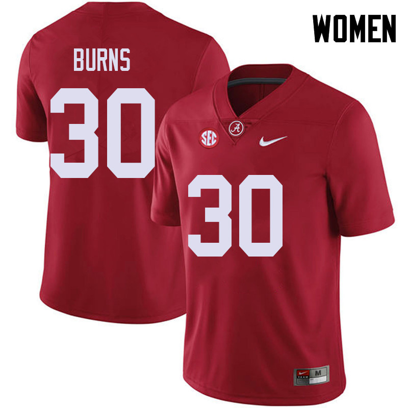Alabama Crimson Tide Women's Ryan Burns #30 Red NCAA Nike Authentic Stitched 2018 College Football Jersey JH16X71FI